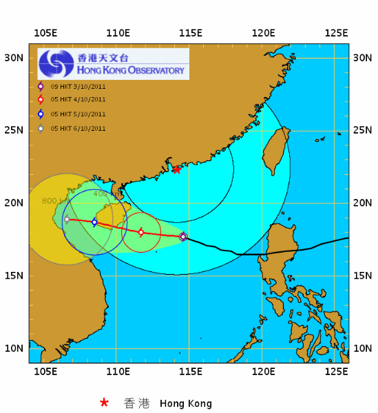 Typhoo Nalgae Zone as of 5-Oct-2011