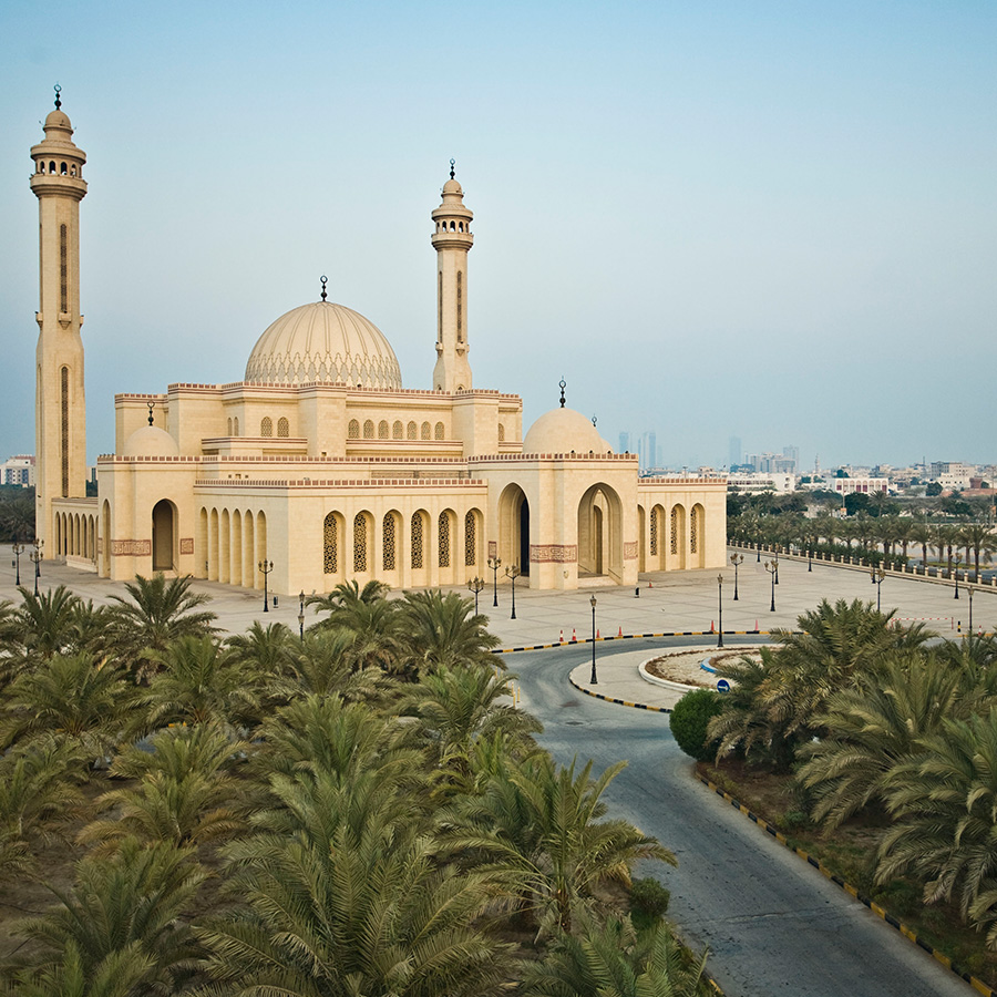 Ahmed Al-Fateh Mosque is located in Manama, Bahrain's capital, and is part of an Islamic center