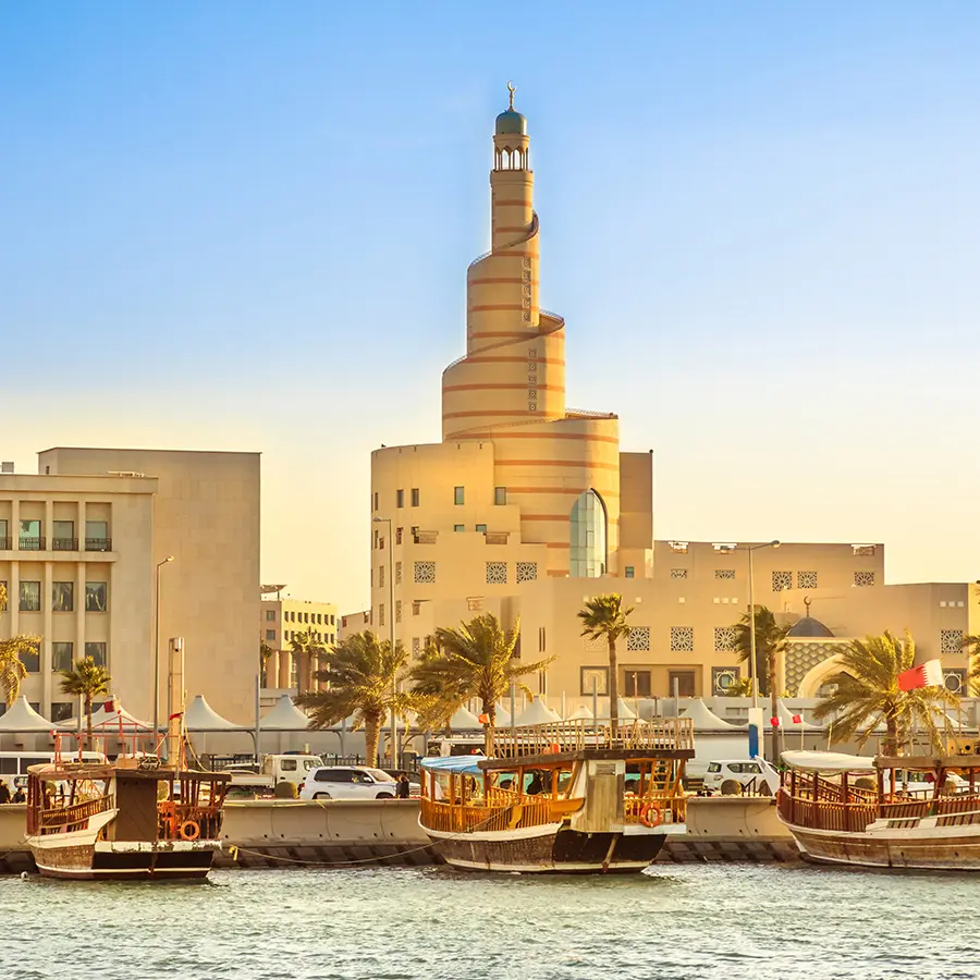 Dhow Harbor and Doha mosque