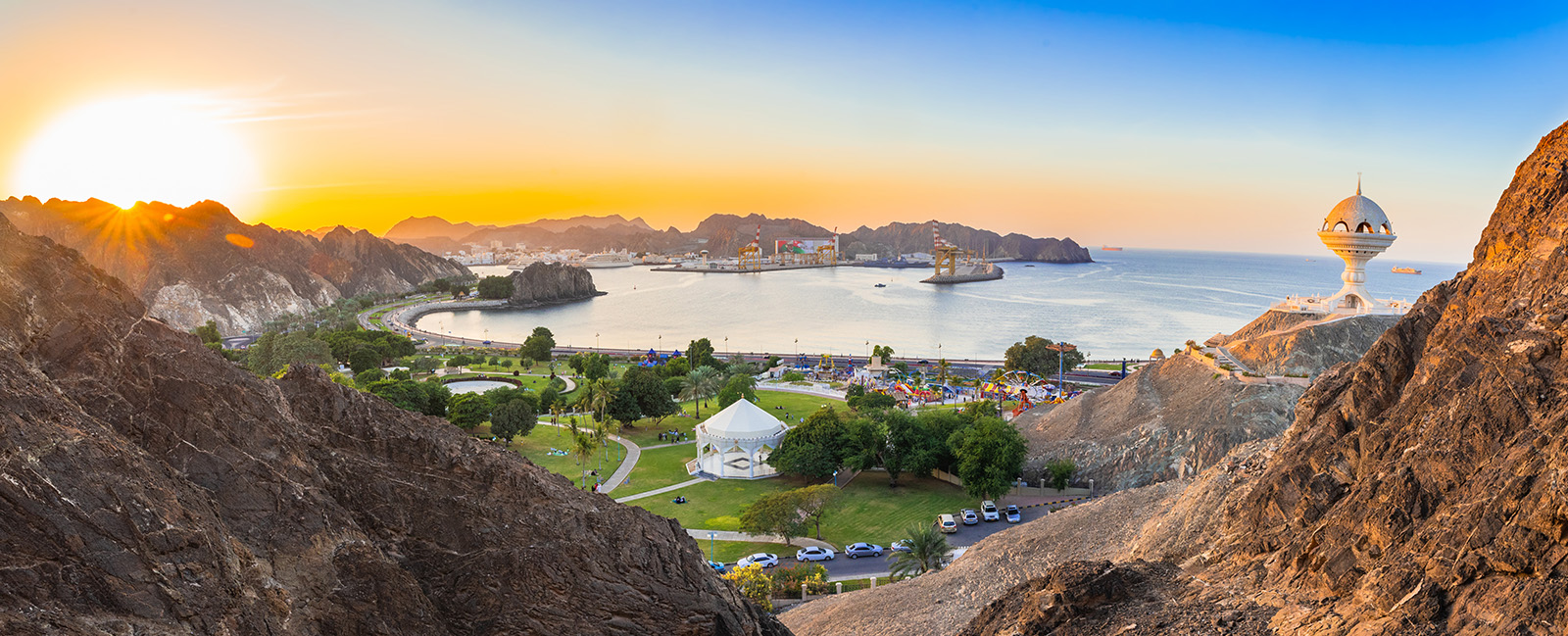 Panoramic view of Muscat corniche