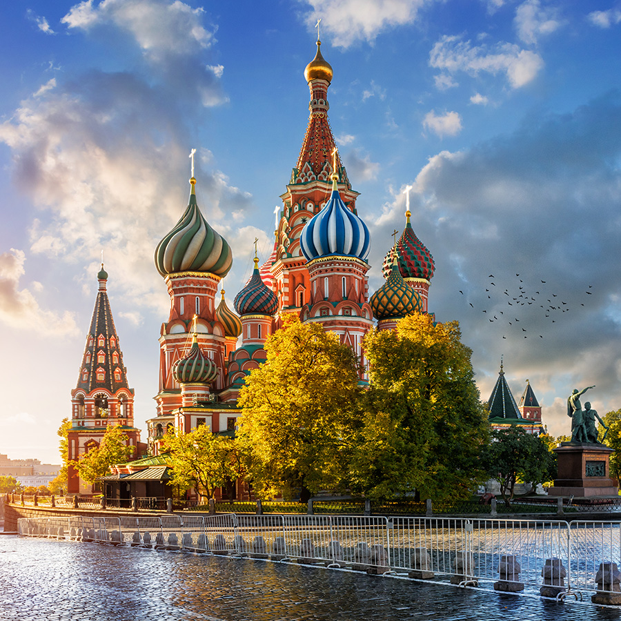 Photo st. basil's cathedral on red square in moscow