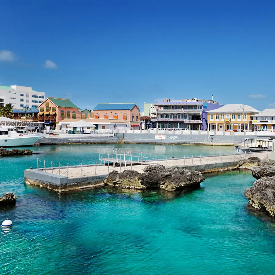 Waterfront shopping area in Georgetown Grand Cayman