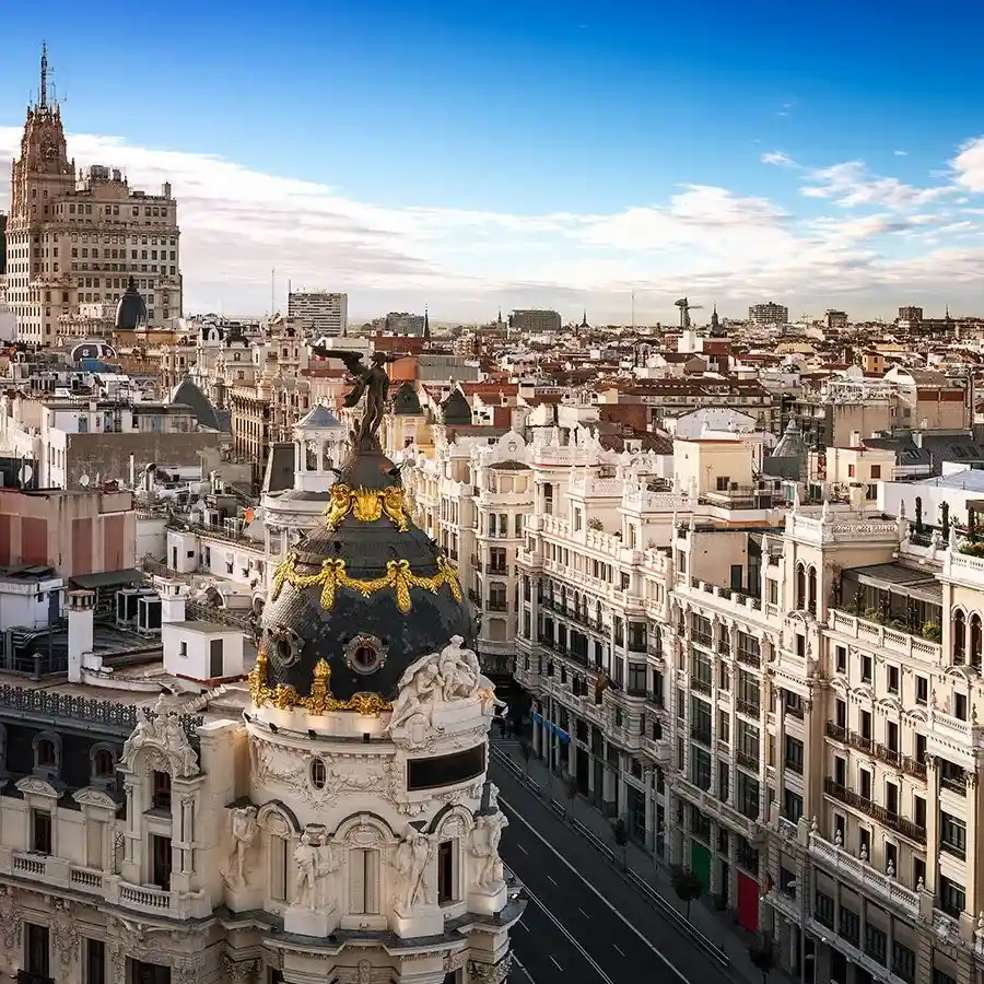 madrid city skyline by day