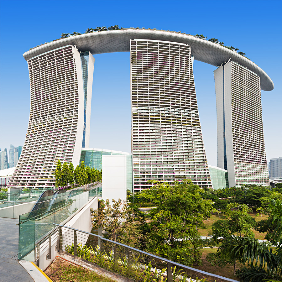 marina bay sands is an integrated resort fronting marina bay in singapore.