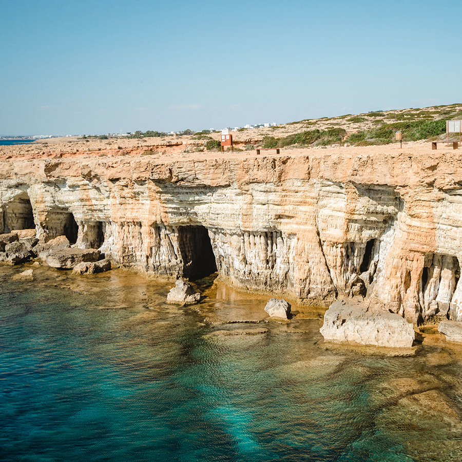 sea caves in cyprus during daytime