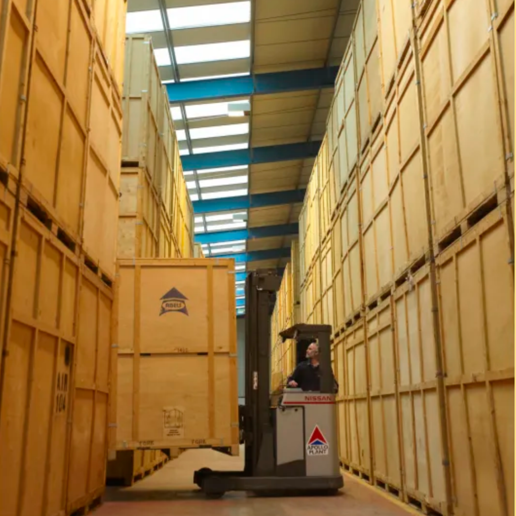 Forklift in Abels warehouse