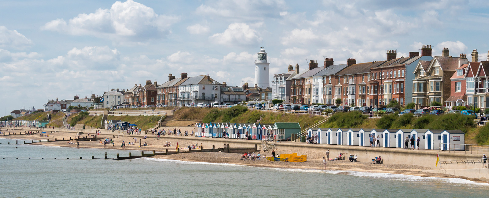 View of the seafront and beach at Southwold, Suffolk UK