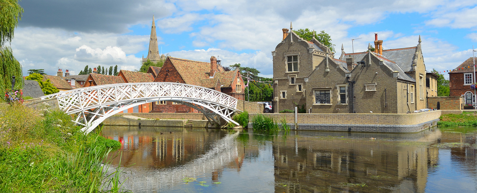 Chinese Bridge, Town Offices and the Causeway Godmanchester Cambridgeshire