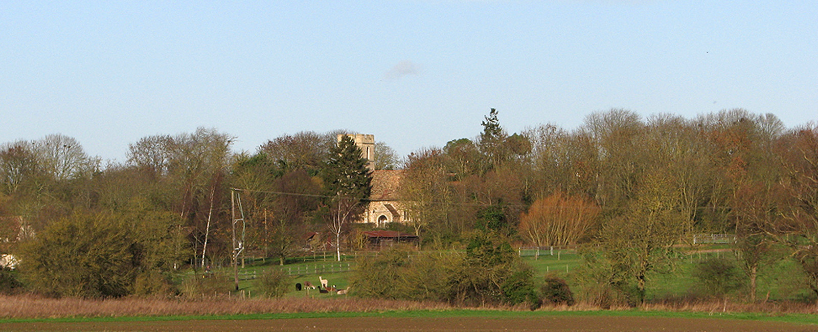 Towards Bourn Brook and Caldecote church