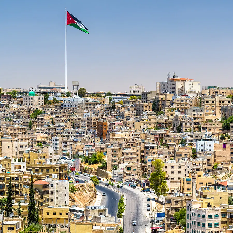 cityscape of amman downtown from the citadel - jordan