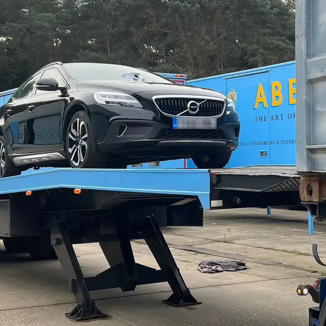 Car loaded on ramp