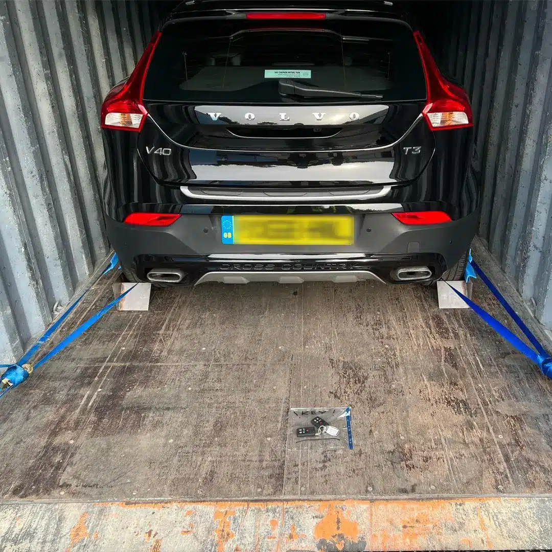Car loaded to container